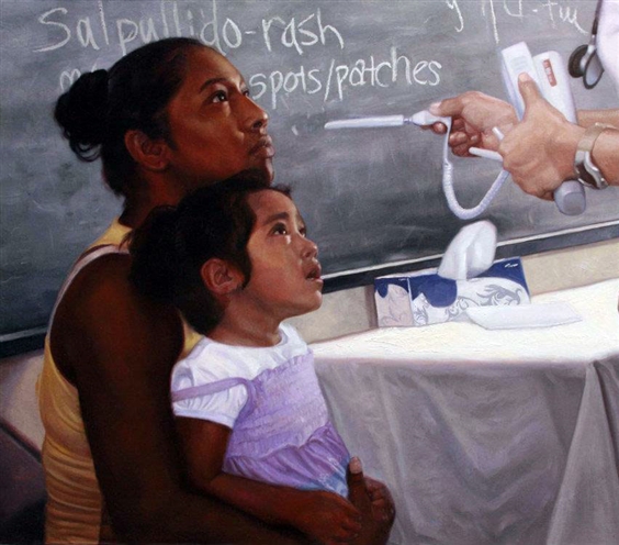 Chris Hopkins - Oil Painter - Air Force Travels - Mayan Mother and Child Chris Hopkins - Oil Painter - Air Force Travels - Mayan Mother and Child